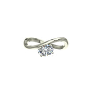 Bague Raffaella solitaire diamant naturel ovale 0.50 carat or blanc